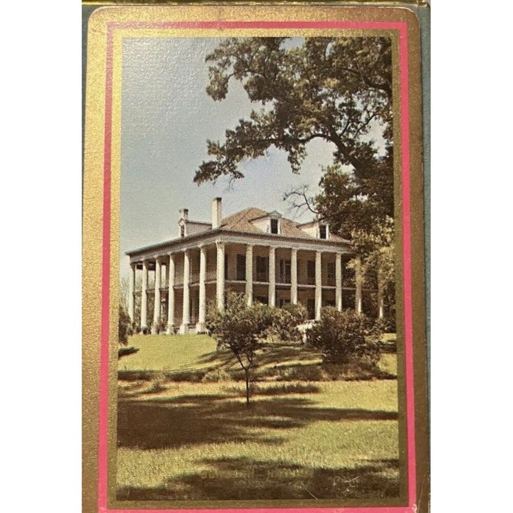 vintage congress playing cards DUNLEITH Natchez Mississippi Mansion Gold Edge